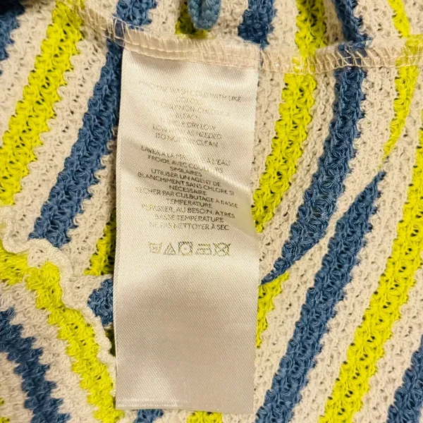 Urban Outfitters Women M Striped Lace Up Crochet Tube Top Blue Lime‎ - Image 6