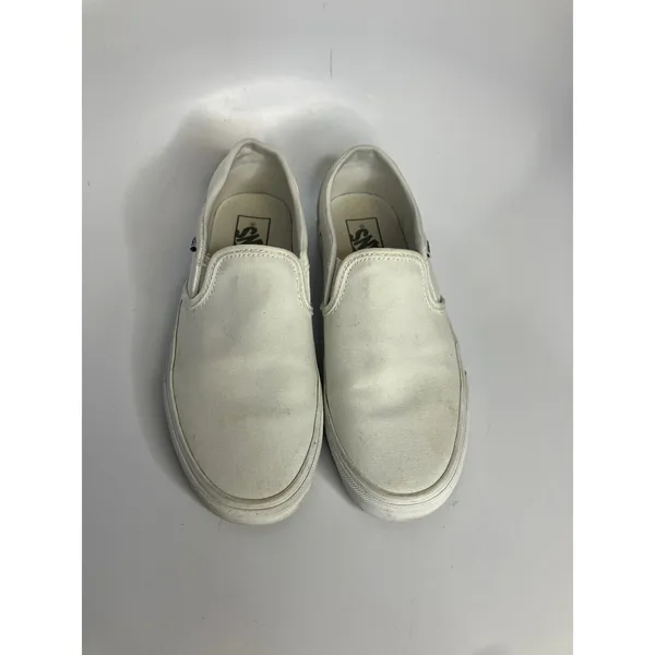 Vans Asher canvas all white slip on‎ sneakers loafers women's size 8.5 casual - Image 3