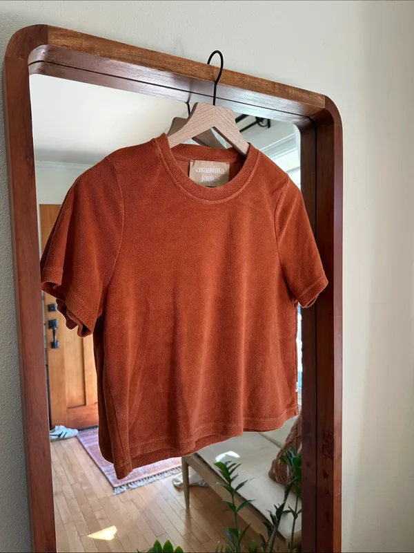 Araminta James Terry Classic Matching Set Rust S Top Shorts - Image 3