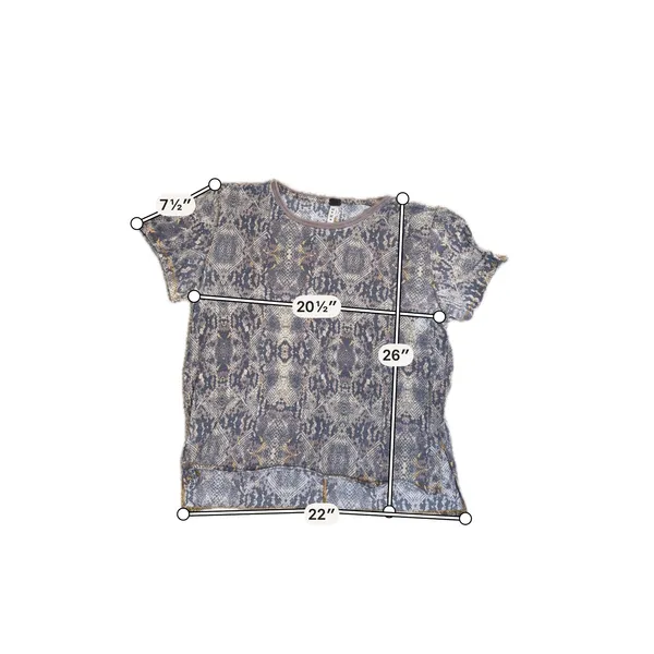 Free People We The Free Print Me Perfect Snake Skin Tee Gray Boho T Shirt Womens - Image 4