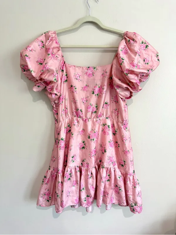 LoveShackFancy x Target Cecile Pink Floral Puff-Sleeve Dress Size 12 - Image 2