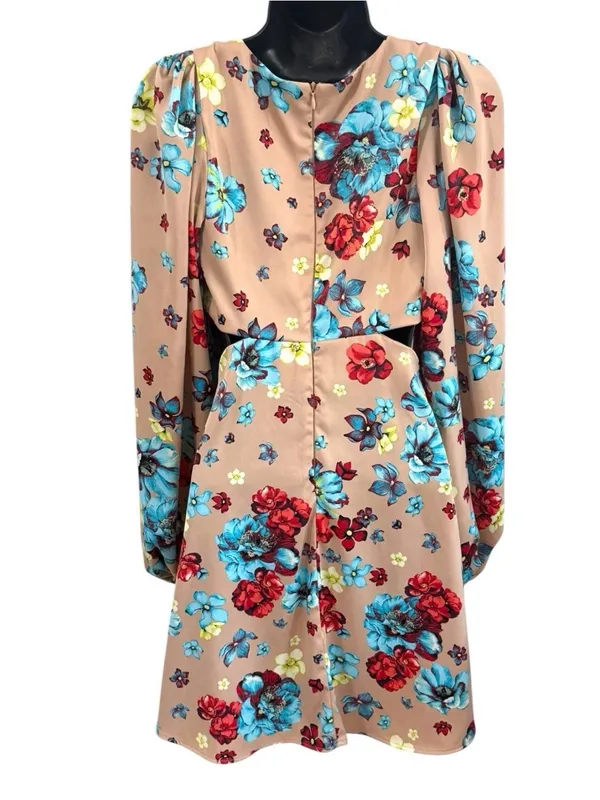 AFRM Anita Babydoll Mini Dress in Aqua Bouquet Sz Small Floral Boho Cottagecore - Image 8