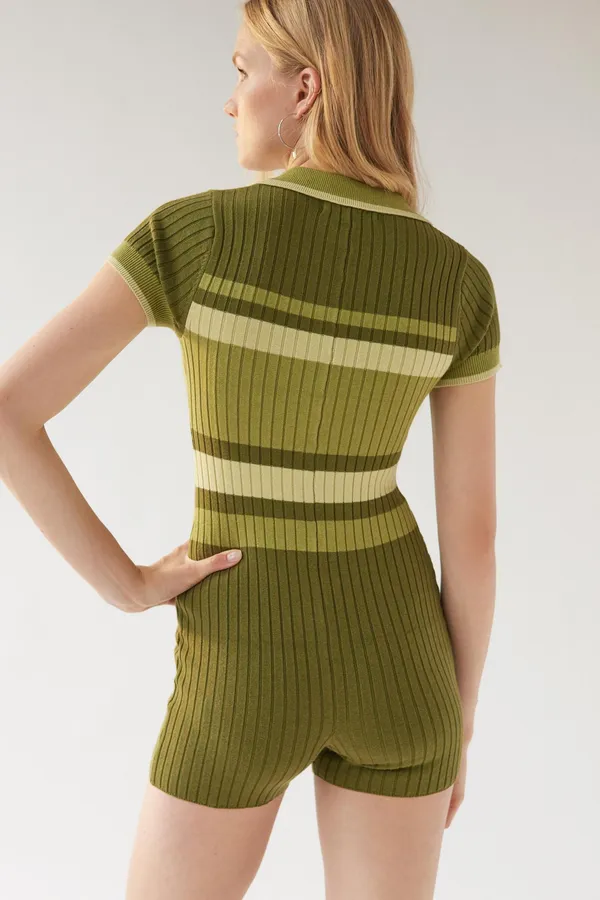 Green Juniper Knit Sweater Romper - Image 3