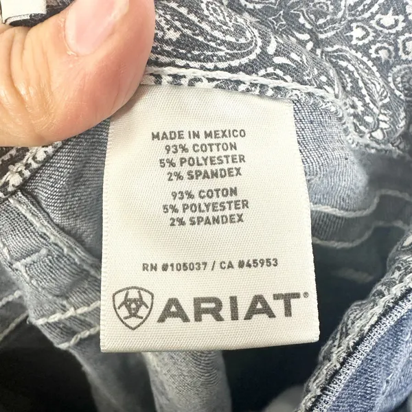 Ariat REAL Mid Rise Stretch Entwined Boot Cut Jeans Size 27 Western Rodeo - Image 6