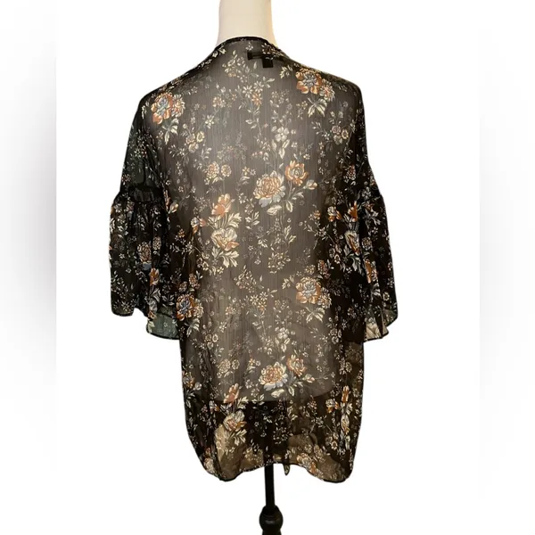 American Eagle Medium Sheer Cardigan Black Blue White - Image 3