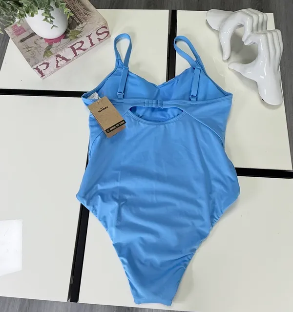 Nike Women’s Swim "Move to Zero" One-Piece Swimsuit - Light Blue - Size Large (L) - Image 8