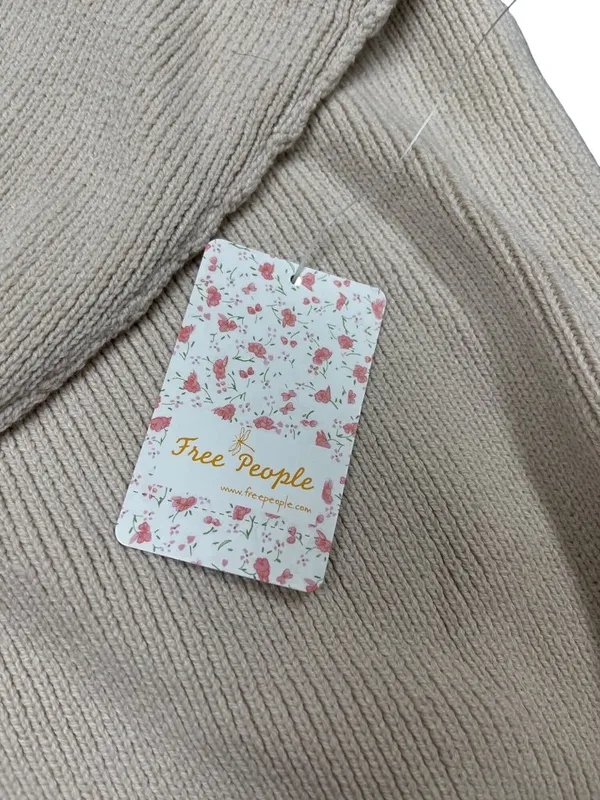Free People wms pearl beige casual over sized knit pull sweater sz L SKU 10-783 - Image 6