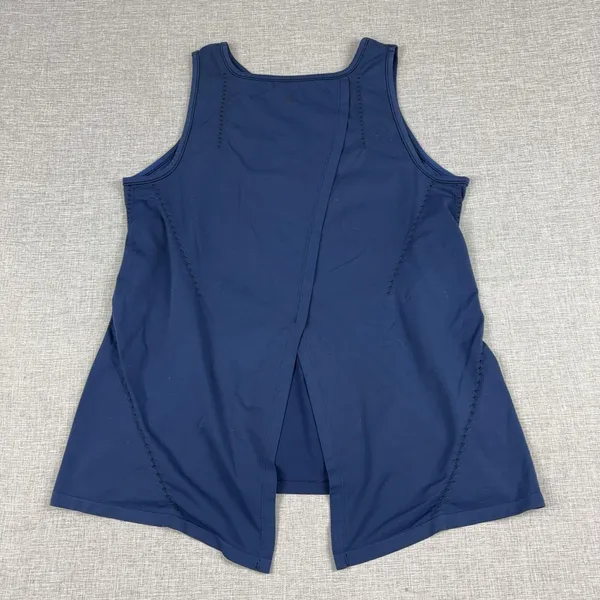 Athleta Tank Top Womens Large Blue Tagless Back Vent Lightweight Athletic Yoga - Image 6