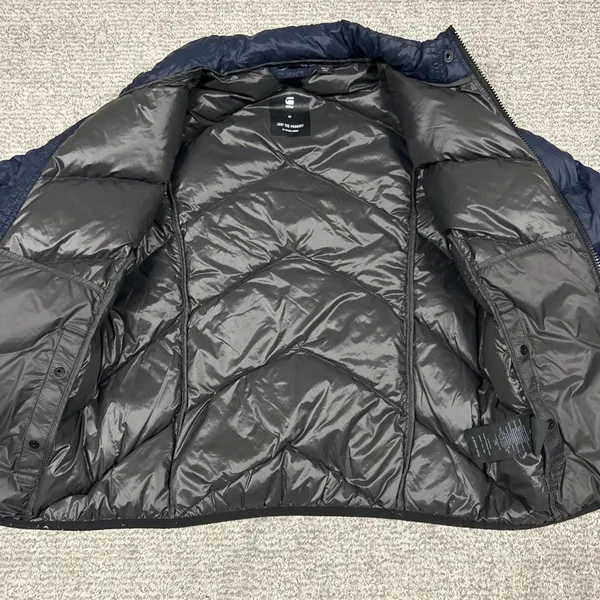 G-Star RAW Jacket Womens Medium Alaska Down Puffer Full Zip Quilted Navy Coat - Image 3