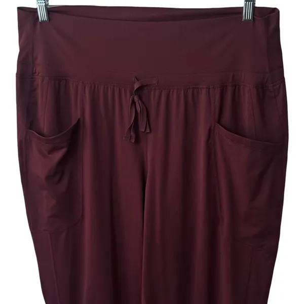 NEW Fabletics Maj Pocket Pant‎ Burgundy Moisture Wicking Athletic Outdoors 1X - Image 3