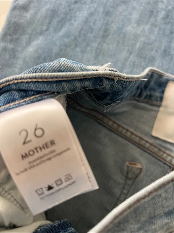 MOTHER SUPERIOR The Fly Cut Tomcat Roller in Crashing Blue Wide Leg Jeans 26 - Image 9