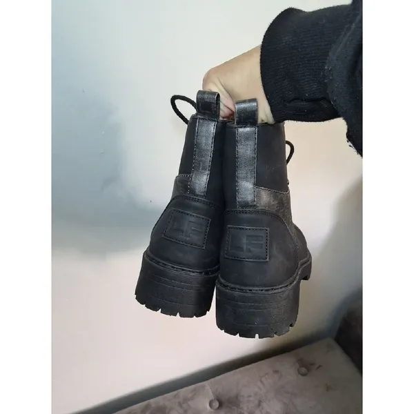 Y2K Boots London Fog Black Lace-Up Combat Boots Biker Gorpcore 10M - Image 5