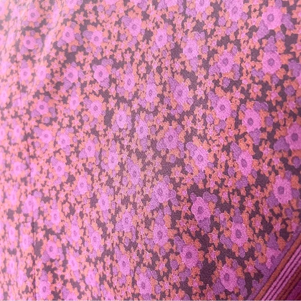 Vintage Express Burgundy Purple Boho Floral Bandana Skirt Size Large - Image 3