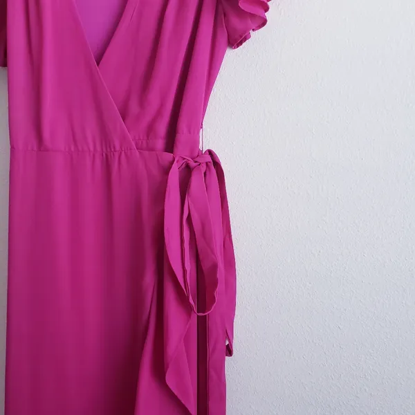 Lulu's Magenta Ruffle Maxi Wrap Dress - Image 4