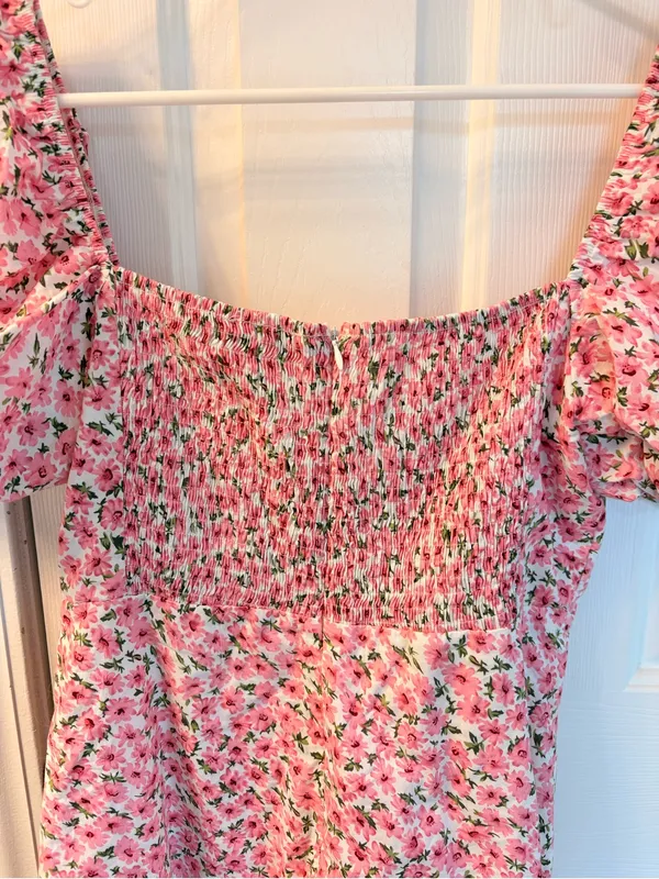 Petal & Pup Pink Floral Smocked Mini Dress - Image 6