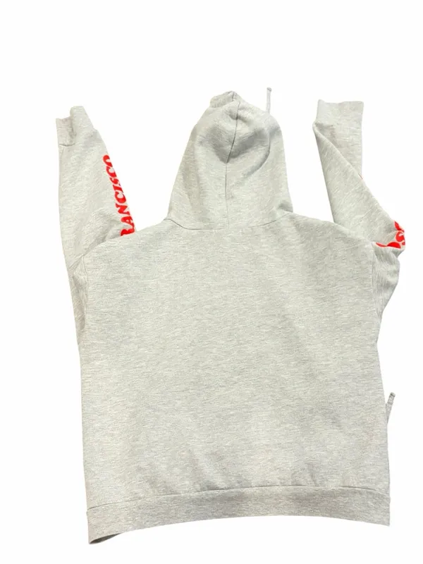 Gray San Francisco 49ers Lace-Side Hooded Sweater size Large Junk Food - Image 4
