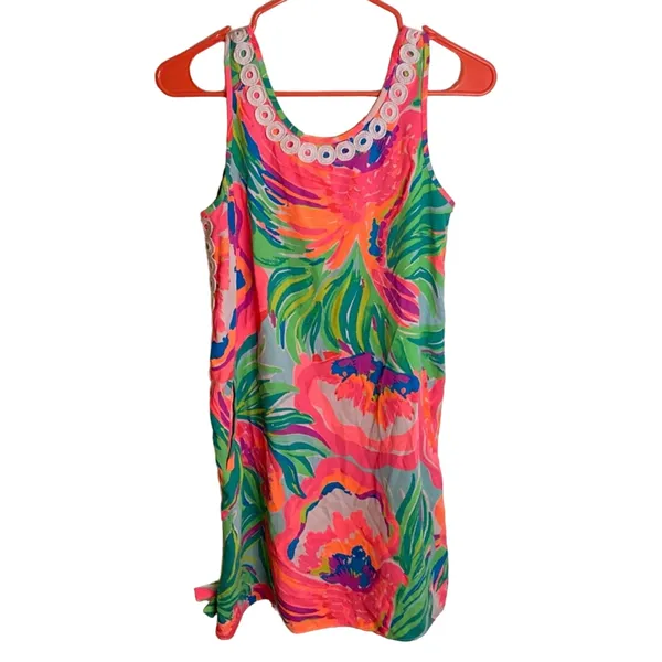 Lilly Pulitzer Stella Shift Dress Serene Blue Paradise Bound Womens Size 00/0/2 - Image 4