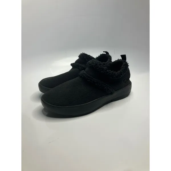 Oofos OOcoozie Low Shoes Womens 8 Black Excellent Faux Fur Recovery Mules - Image 3