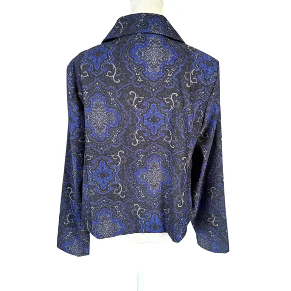 Briggs New York women's blazer jacket blue and black collared button down small - Image 4