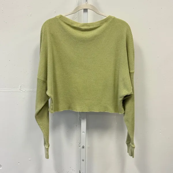 Out From Under Urban Outfitters Waffle Knit Cropped Thermal Top Sweatshirt Med - Image 2