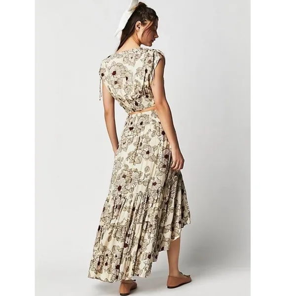 Free People Morning Sun Set Women's Small Floral‎ Skirt Top Boho Festival - Image 2