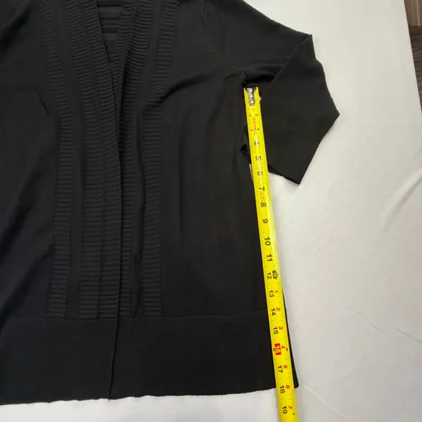 Cable & Gauge Black Open Front Cardigan Size L - Image 4