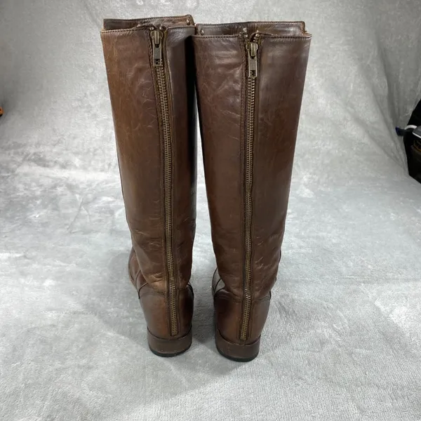 Frye Melissa Riding Boots Womens 8B Brown Leather Stud Back Zip - Image 2