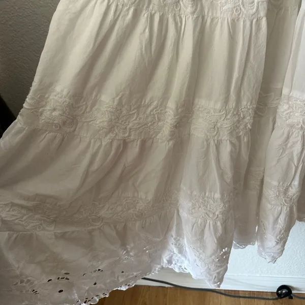 Bardot White Embroidered eyelet cutout maxi midi dress - Image 4