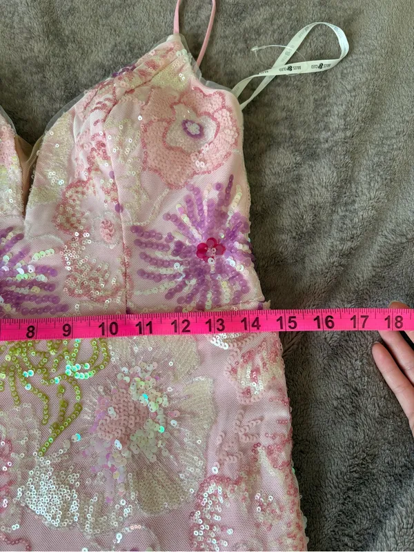 Jules And Cleo Floral Sequin Spaghetti Strap Sheath Maxi Dress - Image 9