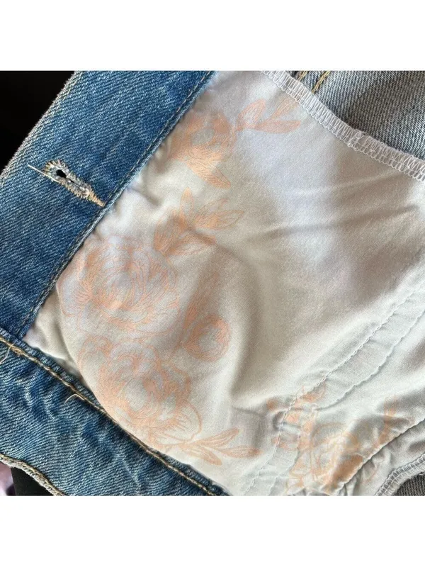 Rachel Parcell Distressed Denim Jean Jacket Size XS - Image 4