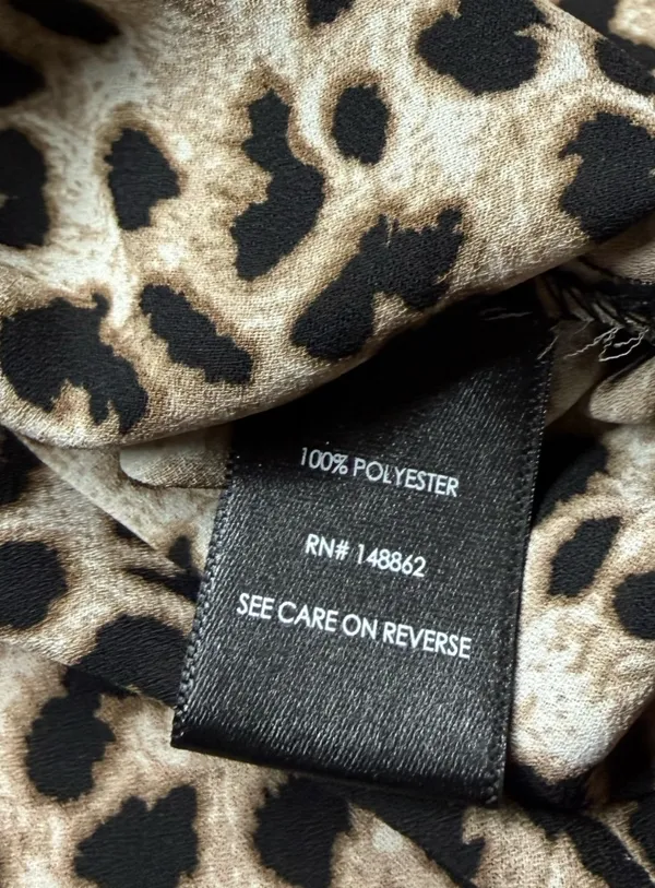 Torrid Harper Leopard Print Pullover Blouse 1 1X 14 16 Georgette Roll Tab Sleeve - Image 9