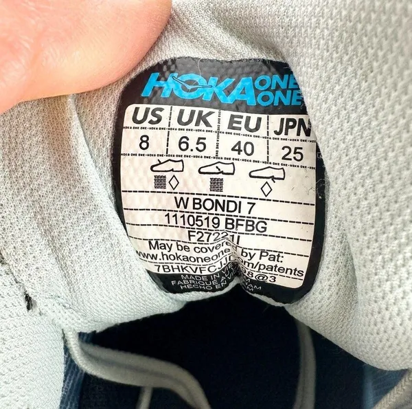 Hoka One One Bondi 7 Everyday Running Sneakers Women's Size 8 Blue Fog - Image 11