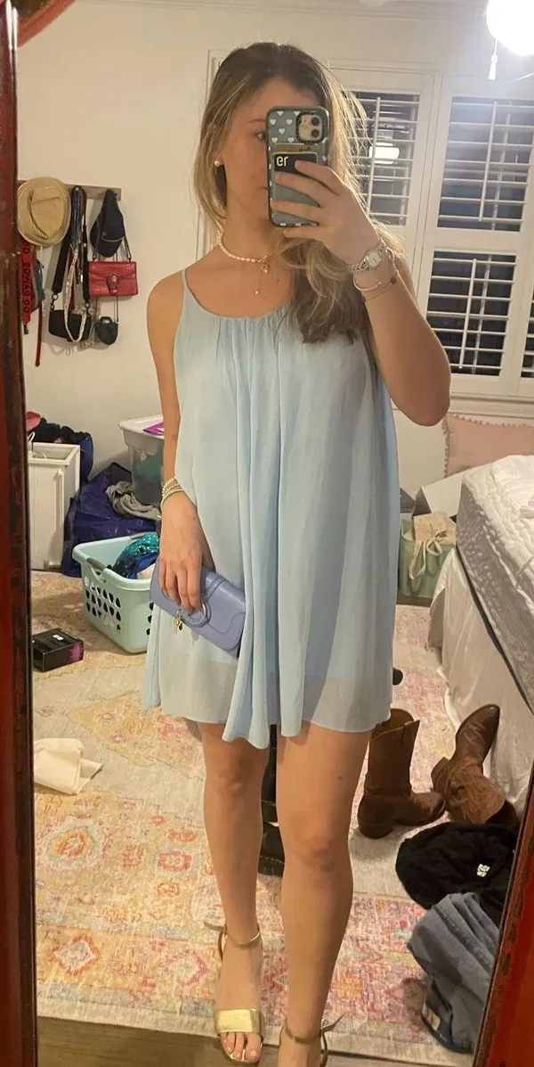 Free People Mini Blue Dress - Image 2