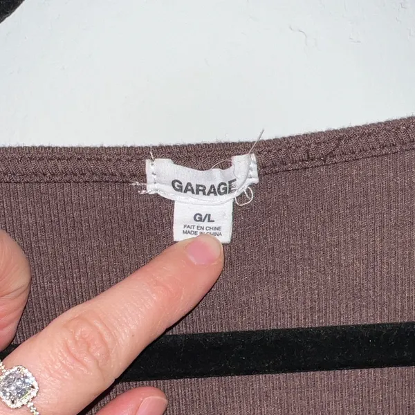 Garage Brown Long Sleeve Crop Top - Image 4