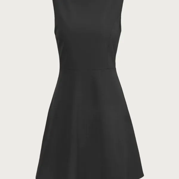 RIHOAS The Black Boat Neck High Waisted Mini Dress 14 - Image 5