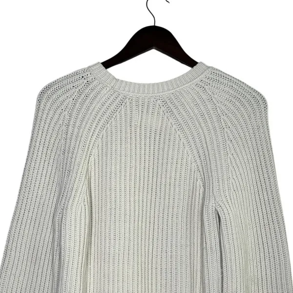 J.Crew Chunky Ribbed Crewneck Long Sleeve Pullover Sweater Stretch M Cream - Image 6