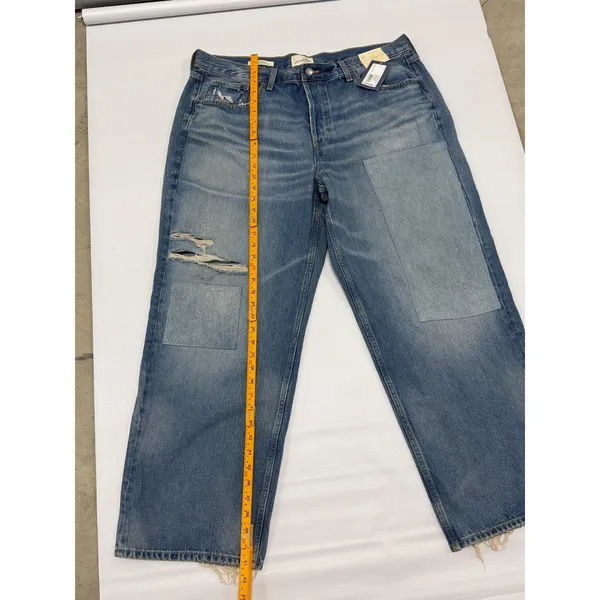 Universal Thread 90s Baggy Jeans size 16 Short Medium Wash Patchwork Distressed - Image 5