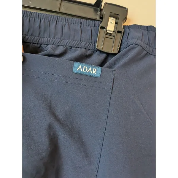 Adar Women’s Scrub Pants Medical Uniform Athletic Jogger Navy Zip Sz M - Image 8