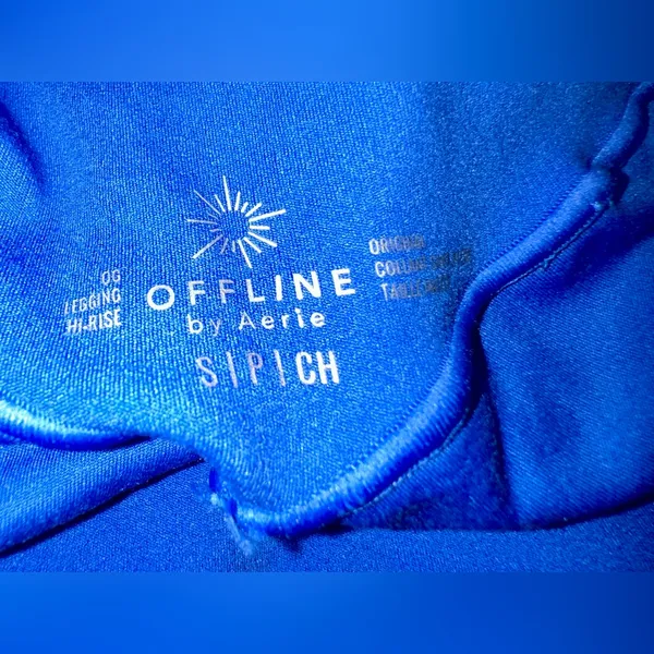 NWOT OFFLINE BY AERIE ruched booty lift leggings in blue and‎ black - size small - Image 5