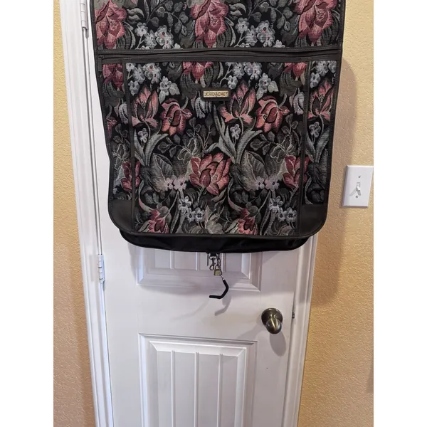 Vintage Jordache Floral Tapestry Suit CarryOn Luggage Overnight Travel Bag - Image 3