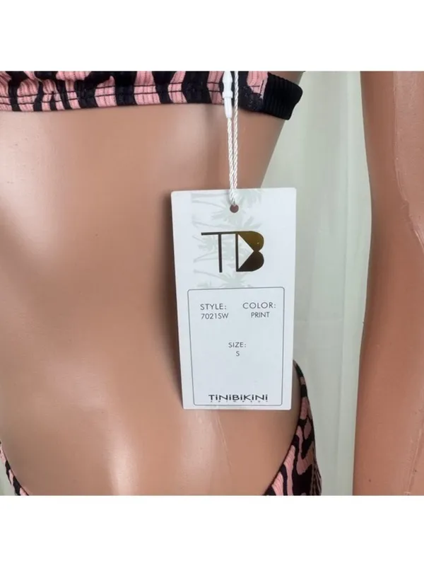 TiniBikini Two Piece Zebra Stripe Swimsuit Size Small - Image 11