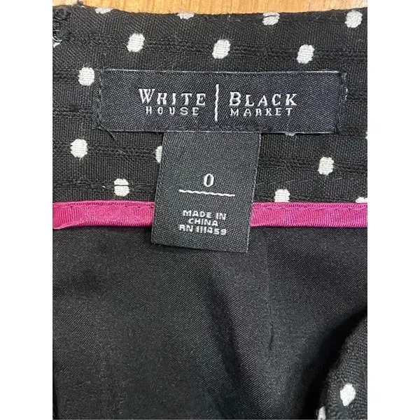 White House Black Market womens skirt black polkadot, ￼trumpet size 0 (3608) - Image 3