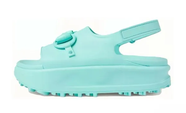 Gucci Horsebit Flatform Sandal Teal Cyan - Image 2