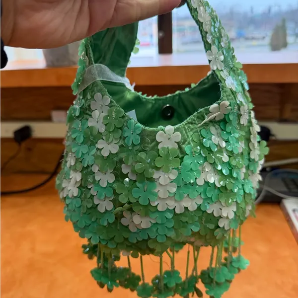 Handcrafted in India Floral Embellished Mini Bag in Green - Viral TJ Maxx Bag - Image 5