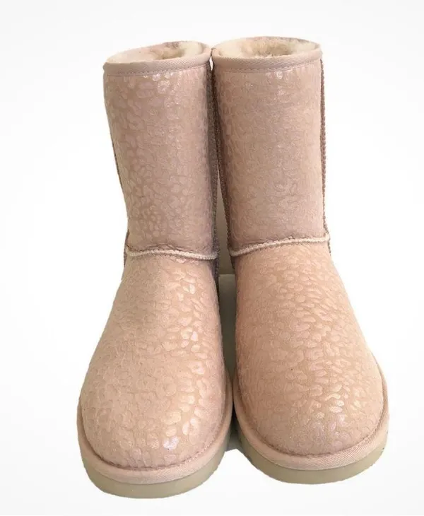 UGG classic short metallic snow leopard quartz Winter Boots size 7 - Image 7