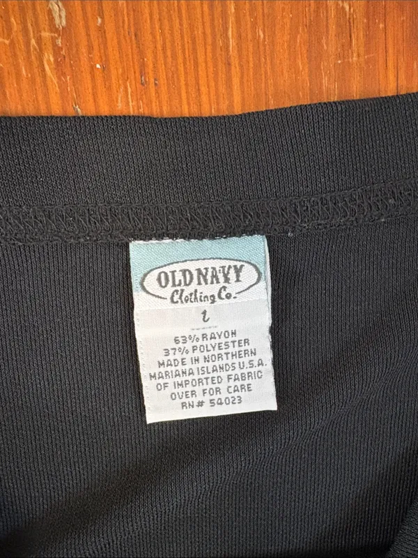 Vintage‎ Old Navy Black Maxi Skirt Stretch Slits Y2K Large - Image 2