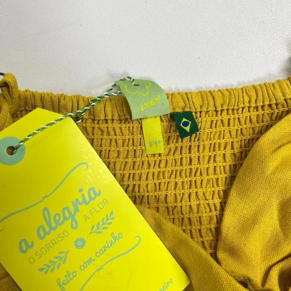 NWT Farm Rio Linen Blend Yellow Sleeveless Maxi Dress Size XS - Image 12