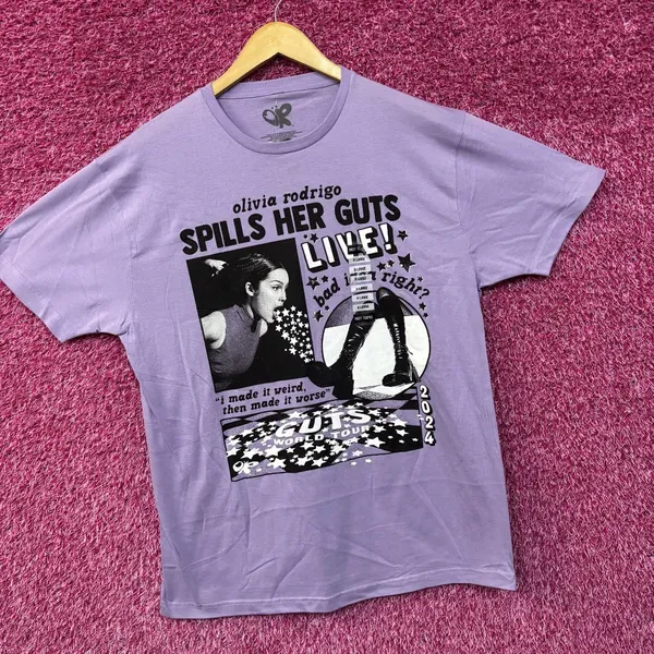 Olivia Rodrigo Spills Her Guts Live Purple T-Shirt XL - Image 3