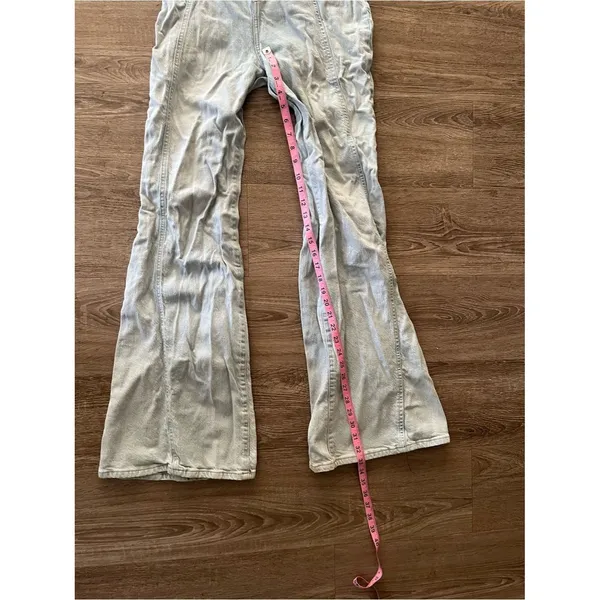 Free People We The Free High Rise Flare Jeans Y2K Womens 29 Light Wash Denim - Image 13