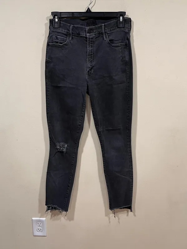 MOTHER The Stunner Zip Fly Ankle Step Fray Stretch Denim Jean Size 26 - Image 2